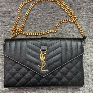 YSL Tri-Quilted Wallet on Chain